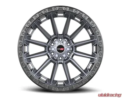 Vortek VRT-601 Spartan Wheel 22x12 6x135|6x139.7 -44mm Matte Titanium w/ Black Bead Ring - 601221257-44MTBR