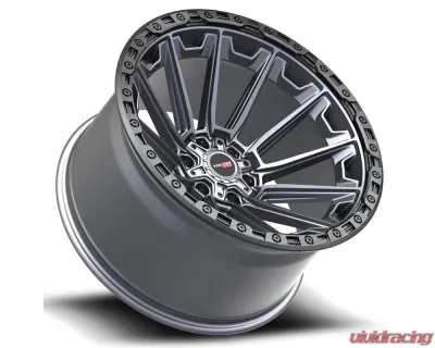 Vortek VRT-601 Spartan Wheel 22x12 6x135|6x139.7 -44mm Matte Titanium w/ Black Bead Ring - 601221257-44MTBR