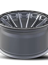 Vortek VRT-601 Spartan Wheel 22x12 6x135|6x139.7 -44mm Matte Titanium w/ Black Bead Ring                                     - 601221257-44MTBR - Image 4