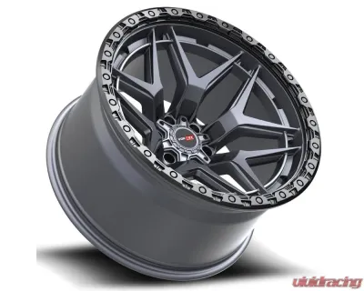 Vortek VRT-603 Atheno Wheel 20x9.5 8x165.1 18mm Matte Titanium w/ Black Bead Ring - 60320955818MTBR