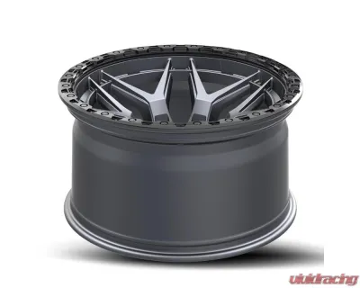 Vortek VRT-603 Atheno Wheel 20x9.5 8x165.1 18mm Matte Titanium w/ Black Bead Ring - 60320955818MTBR