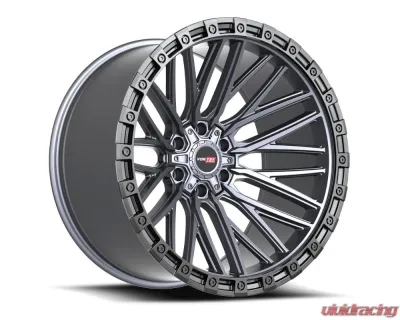 Vortek VRT-608 Apollo Wheel 18x9 5x127|5x139.7 0mm Matte Titanium w/ Black Bead Ring - 608189430MTBR