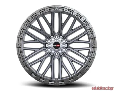 Vortek VRT-608 Apollo Wheel 18x9 5x127|5x139.7 0mm Matte Titanium w/ Black Bead Ring - 608189430MTBR