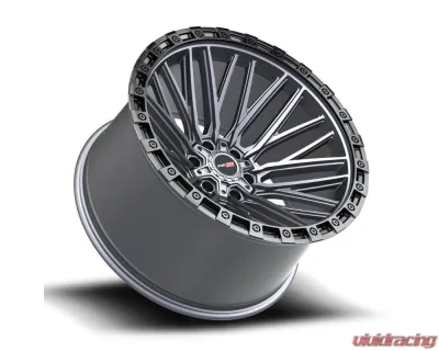 Vortek VRT-608 Apollo Wheel 18x9 5x127|5x139.7 0mm Matte Titanium w/ Black Bead Ring - 608189430MTBR