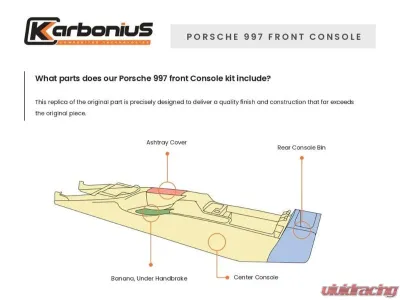 Karbonius 1x1 Matte Carbon Front Center Console Porsche 997 | 987 2005-2012 - 997CO01-CFM-1