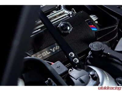Karbonius Matte ///M Logo Script 1x1 Plain Weave CSL Concept S54 Engine Cover BMW M3 E46 | Z3 M E36|E37 | Z4 M E85|E86 1997-2009 - E46TM04-CFM-1-M