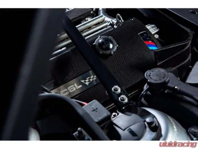Karbonius Matte ///M Logo Script 2x2 Twill Weave CSL Concept S54 Engine Cover BMW M3 E46 | Z3 M E36|E37 | Z4 M E85|E86 1997-2009 - E46TM04-CFM-2-M