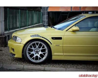 Karbonius Primered Exterior with Carbon Vented Fender Set BMW E46 M3 2001-2006 - E46VF01-PRM-CF-2