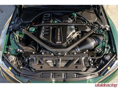 Karbonius Black Anodized Mount 1x1 Gloss Carbon Front Strut Brace BMW M2 | M3 | M4 G80|G81|G82|G83|G87 2021-2025 - G8XSB01-CF-1-AB