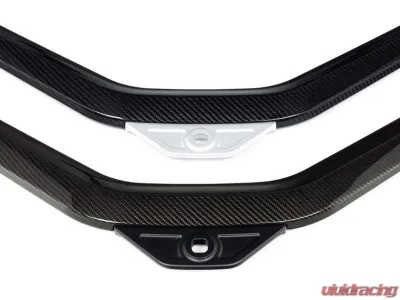 Karbonius Silver Anodized Mount 2x2 Gloss Carbon Front Strut Brace BMW M2 | M3 | M4 G80|G81|G82|G83|G87 2021-2025 - G8XSB01-CF-2-AS
