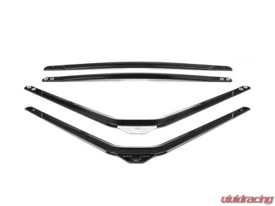 Karbonius Silver Anodized Mount 2x2 Gloss Carbon Front Strut Brace BMW M2 | M3 | M4 G80|G81|G82|G83|G87 2021-2025 - G8XSB01-CF-2-AS