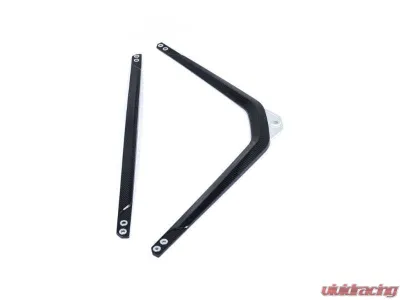 Karbonius Silver Anodized Mount 2x2 Gloss Carbon Front Strut Brace BMW M2 | M3 | M4 G80|G81|G82|G83|G87 2021-2025 - G8XSB01-CF-2-AS