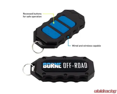 Borne Off-Road Black Synthetic Rope 10K Winch - BNWN-10-SBK