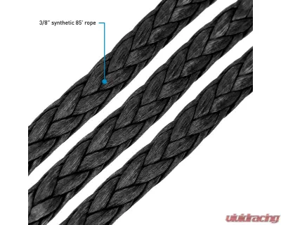 Borne Off-Road Black Synthetic Rope 10K Winch - BNWN-10-SBK