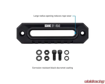 Borne Off-Road Black Synthetic Rope 10K Winch - BNWN-10-SBK