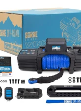 Borne Off-Road Blue Synthetic Rope 10K Winch                                     - BNWN-10-SBL - Image 2