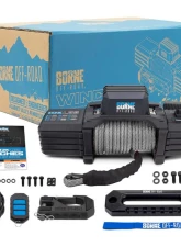 Borne Off-Road Grey Synthetic Rope 10K Winch                                     - BNWN-10-SGR - Image 2
