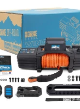 Borne Off-Road Orange Synthetic Rope 10K Winch                                     - BNWN-10-SOR - Image 2