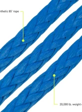 Borne Off-Road Blue 3/8" x 85ft Synthetic Rope                                     - BNWN-SR-38-85BL - Image 3