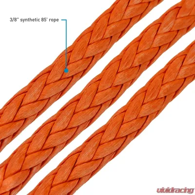 Borne Off-Road Orange 3/8" Rope Hand Strap Winch Hook - BNWN-SR-38-85KOR