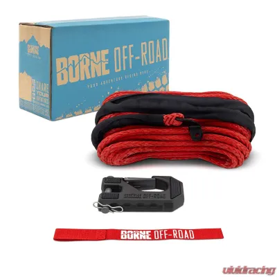 Borne Off-Road Red 3/8" Rope Hand Strap Winch Hook - BNWN-SR-38-85KRD