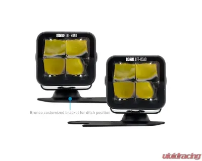 Borne Off-Road Ditch Light 3x3 Spot Upfit 2pc Ford Bronco 2021+ - BNLT-BR-21-DT2SU