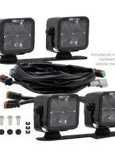 Borne Off-Road Ditch Light 3x3 Flood Uplift 4pc Ford Bronco 2021+                                     - BNLT-BR-21-DT4FU - Image 2