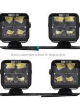 Borne Off-Road Ditch Light 3x3 Flood Uplift 4pc Ford Bronco 2021+                                     - BNLT-BR-21-DT4FU - Image 3
