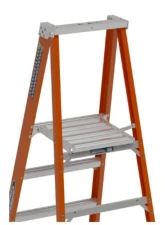 Werner 8' Type IA 14' Reach Height Fiberglass Platform Ladder                                     - P6208 - Image 4