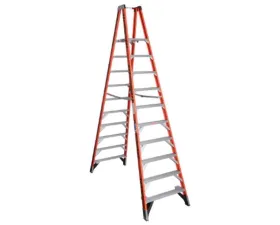 Werner 10' Type IA 16' Reach Height Fiberglass Twin Platform Ladder
