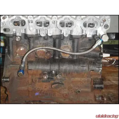 MAPerformance MIVEC Oil Feed Line Blue Fitting Mitsubishi Evolution 8/9 2003-2006 - MAP EVO-MOFL-BL