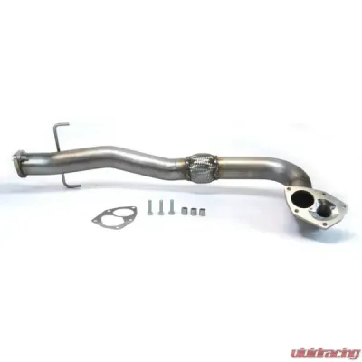MAPerformance SS Recirculated/One Piece O2 Eliminator Downpipe w/o Ceramic Coating Mitsubishi Evolution 8/9 2003-2006 - MAP EVO-O2E-REC-3D