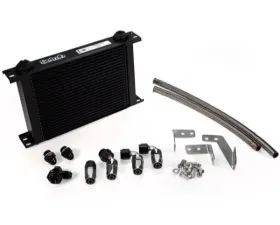 MAPerformance Oil Cooler Kit Black Braided Lightweight Hose Mitsubishi Lancer Evolution 8/9 2003-2006