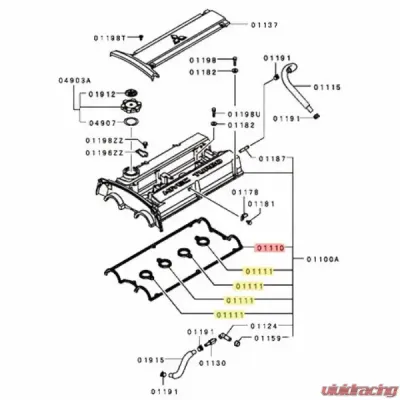 MAPerformance OEM Valve Cover Gaskets Set Mitsubishi Evolution 9 2006 - MAP MAP-MIT9VCGK