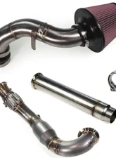 MAPerformance Stage 2 Package Catted Polished Downpipe w/ Intake Heat Shield Volkswagen MK7 GTI 2015-2018                                     - MAP VWMK7-DPC-AI+HS - Image 14