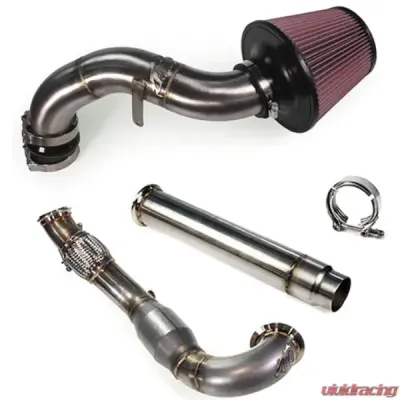 MAPerformance Stage 2 Package Catted Polished Downpipe w/ Intake Heat Shield Volkswagen MK7 GTI 2015-2018 - MAP VWMK7-DPC-AI+HS