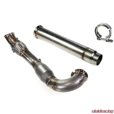 MAPerformance Stage 2 Package Catted Polished Downpipe w/ Intake Heat Shield Volkswagen MK7 GTI 2015-2018 - MAP VWMK7-DPC-AI+HS