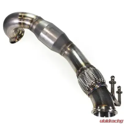 MAPerformance Stage 2 Package Catted Polished Downpipe w/ Intake Heat Shield Volkswagen MK7 GTI 2015-2018 - MAP VWMK7-DPC-AI+HS