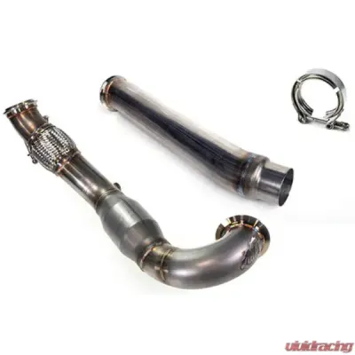 MAPerformance Catted Resonated Downpipe Polished Volkswagen Golf TSI/GTI Mk7/Mk7.5 2015-2021 - MAP VWMK7-DPC-RES