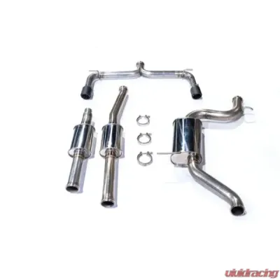 MAPerformance Catback Exhaust OEM/Stock Downpipe Carbon Fiber Tips Volkswagen MK7 GTI 2018-2021 - MAP VWMK7-GTI-CBE-OEM-18+-CF