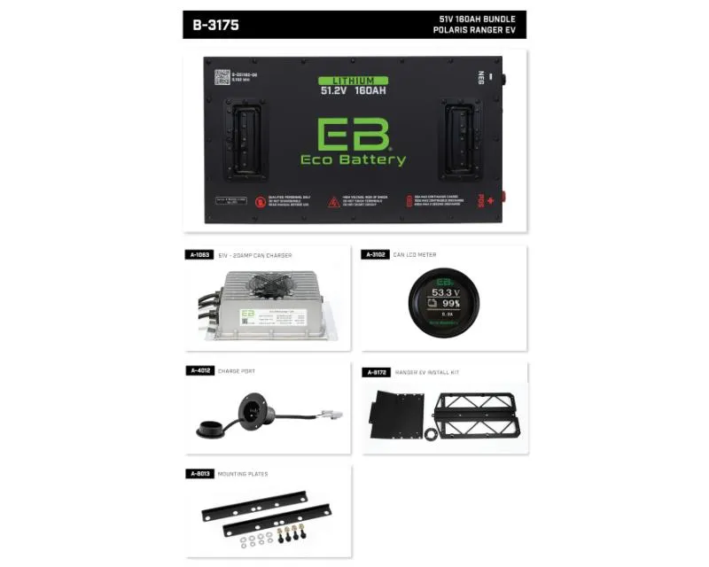 Nivel Eco Battery Bundle Polaris Ranger Ev Bundle 51v 160ah - B-3175