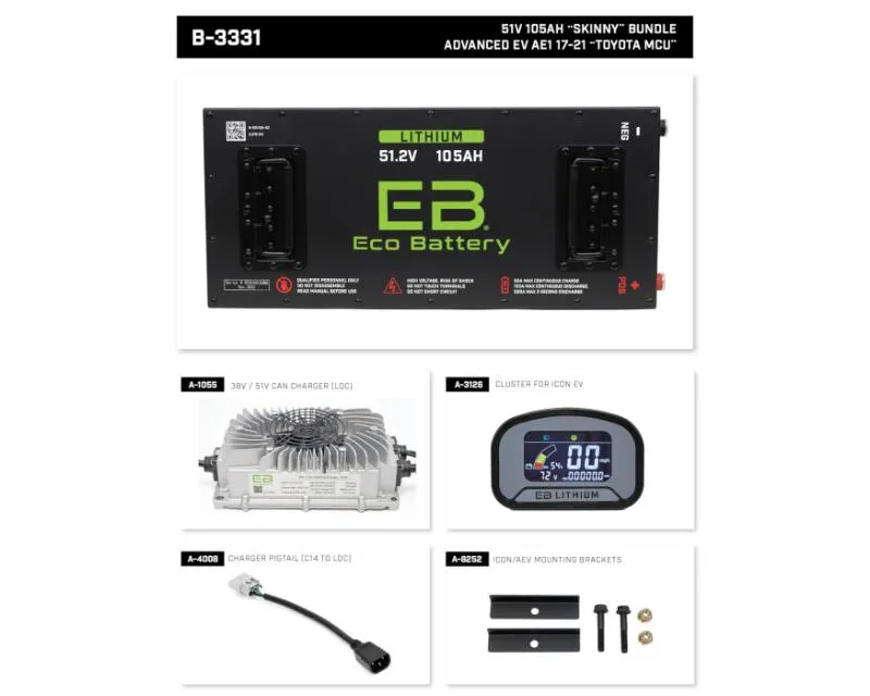 Nivel Eco Battery Skinny Bundle Advanced Ev Ae1 17-21 51v 105ah - B-3331