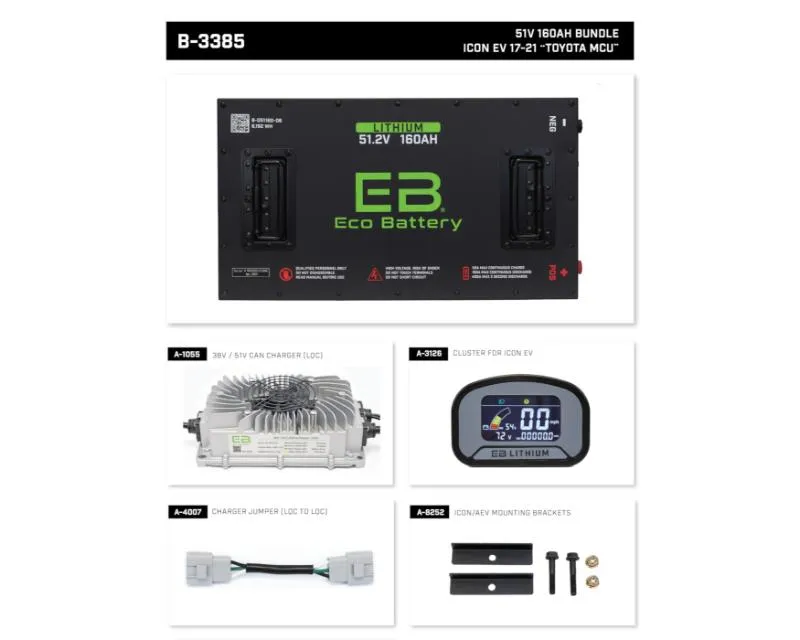 Nivel Eco Battery Bundle Icon Ev 17-21 51v 160 Ah - B-3385