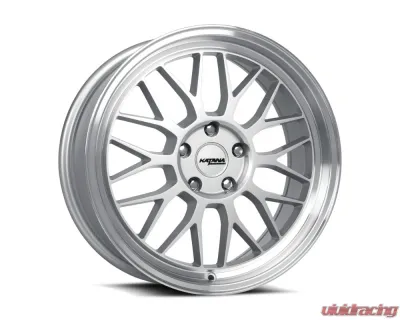 Katana Racing Wheels KR06 Wheel 18x8 5x105 40mm Glossy Silver Machine Lip - KR06-188056GSL