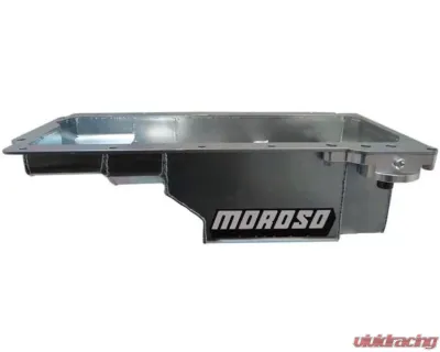 Moroso Wet Sump 7qt 6in Steel Oil Pan GM LS Swap w/Rear Sump & Spin-On Oil Filter Adapter - 20139