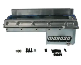 Moroso Wet Sump 7qt 6in Baffled Steel Oil Pan Dart LS Next Swap w/Aluminum Spacers