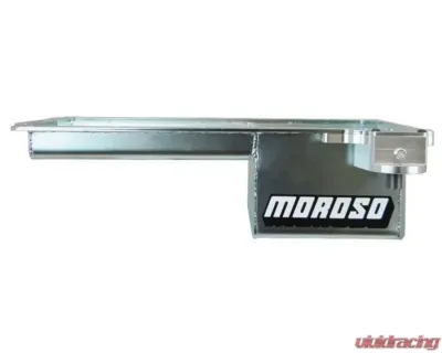 Moroso Wet Sump 5qt 6in Steel Oil Pan GM LS Swap w/Rear Sump & Spin-On Oil Filter Adapter - 20145