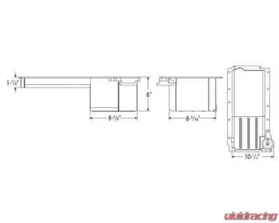 Moroso Wet Sump 6in Narrow Steel Oil Pan GM LS Swap/A-Body w/Rear Sump & Spin-On Filter Adapter - 20150