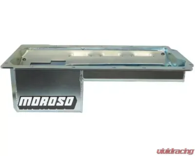 Moroso Wet Sump 7qt 6in Baffled Steel Oil Pan Dart LS Next Swap w/Aluminum Spacers - 20151