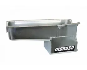 Moroso Wet Sump 7qt 9.5in Steel Oil Pan Pre-80 Chevrolet Small Block w/Driver Side Dipstick